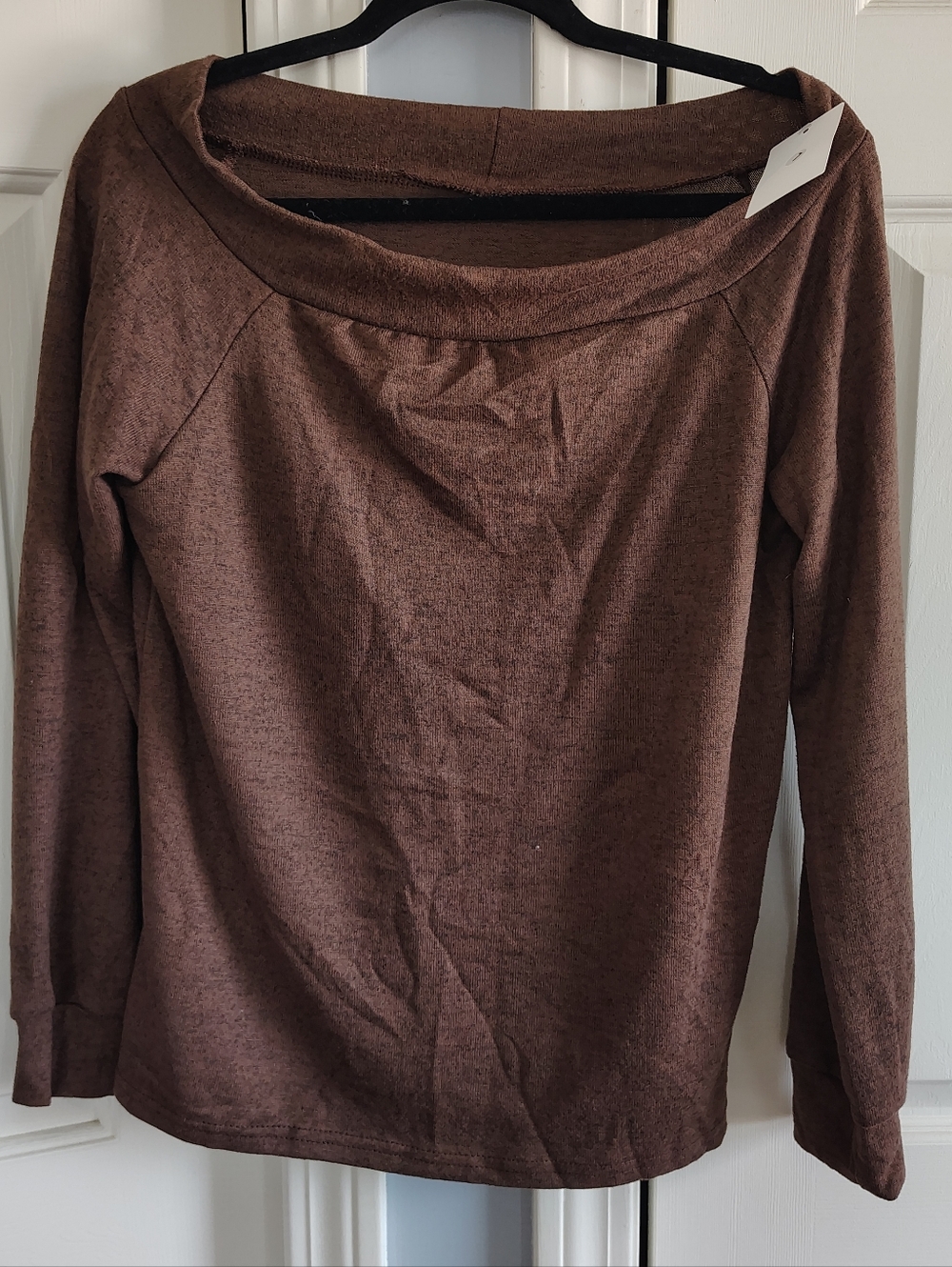 Off-Shoulder Brown Women's Top L - Picture 6 of 11